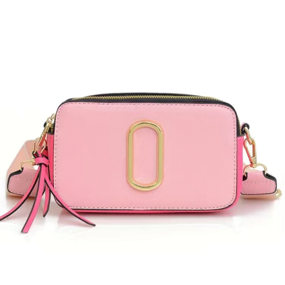 TRENDY DOU COLOR SQUARE MINI CROSSBODY HANDBAG - PINK